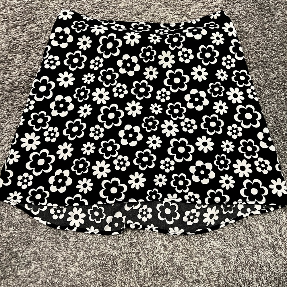 Floral Black and White Skirt